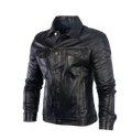 Blouson en cuir noir  1222