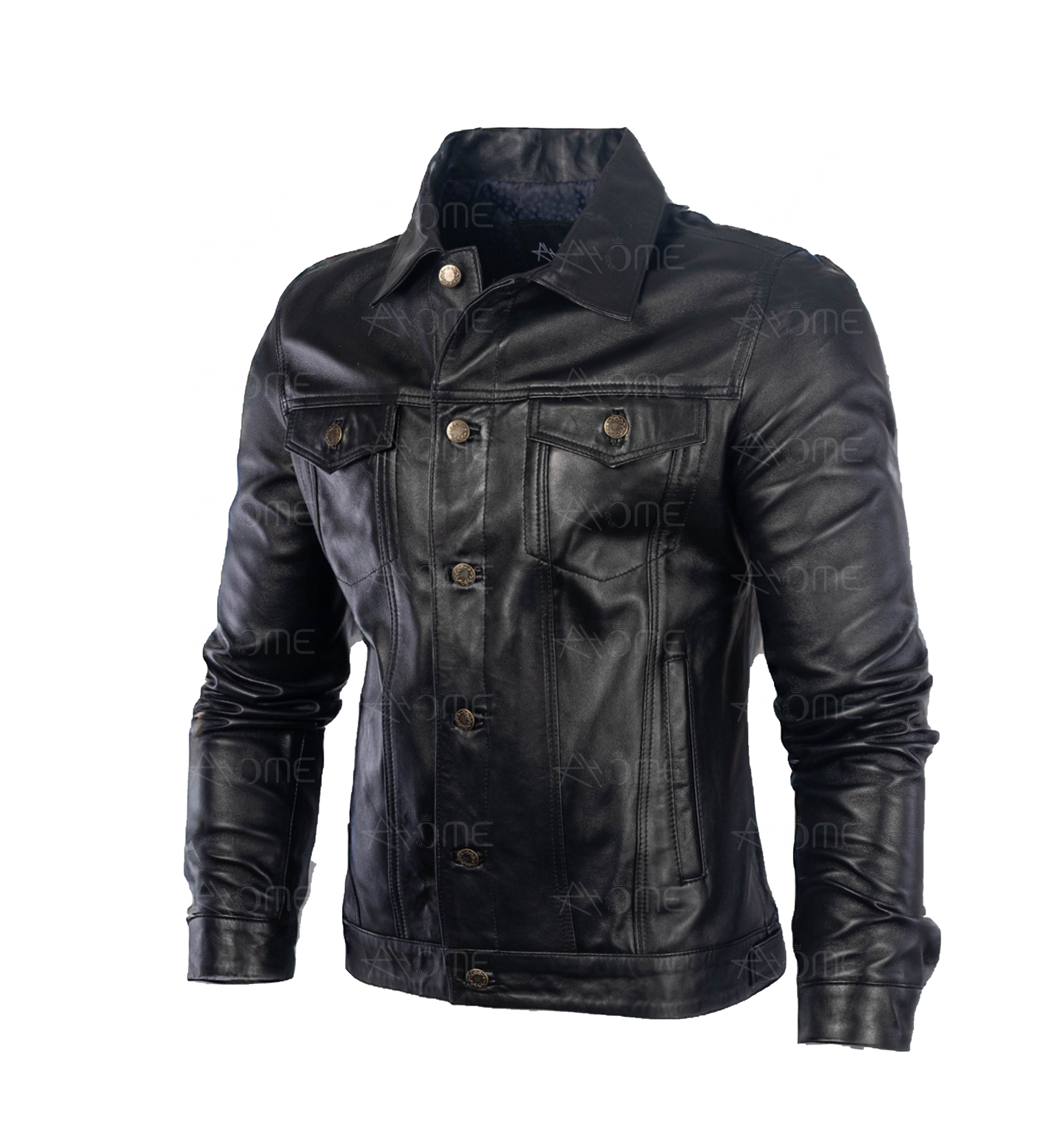 Blouson en cuir noir  1222