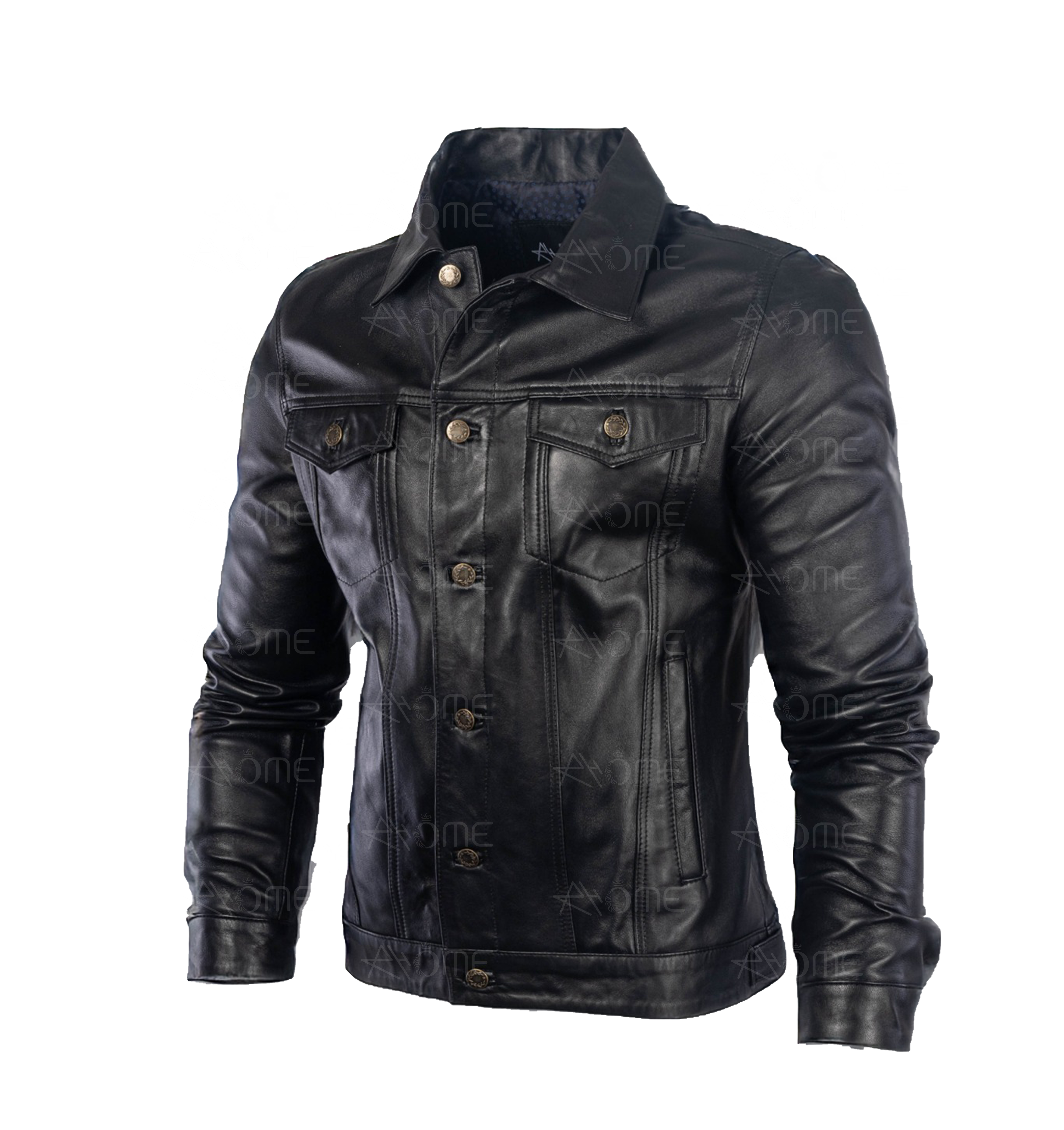 Blouson en cuir noir  1222