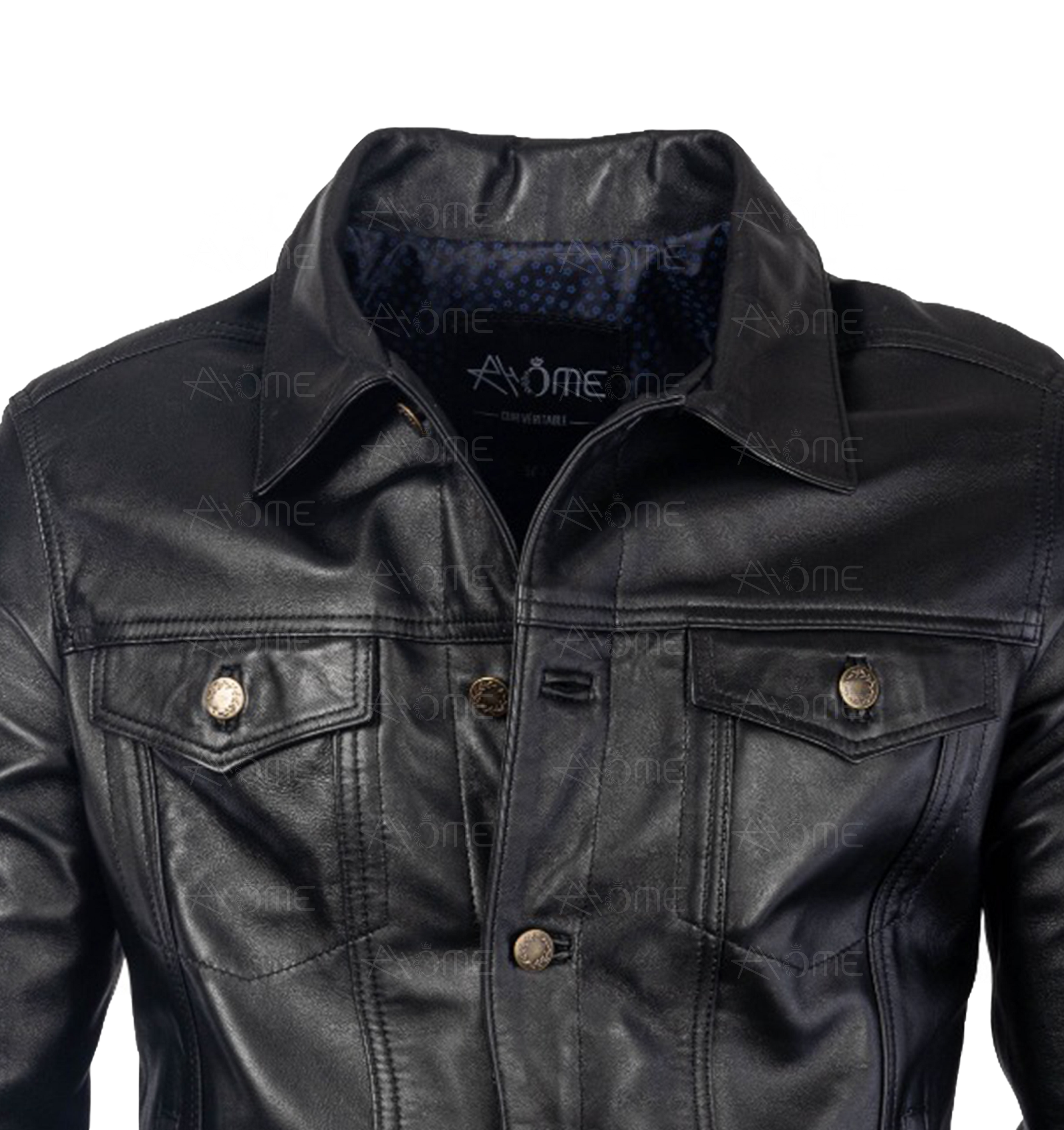 Blouson en cuir noir  1222
