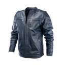 Blouson en cuir Bleu 12700