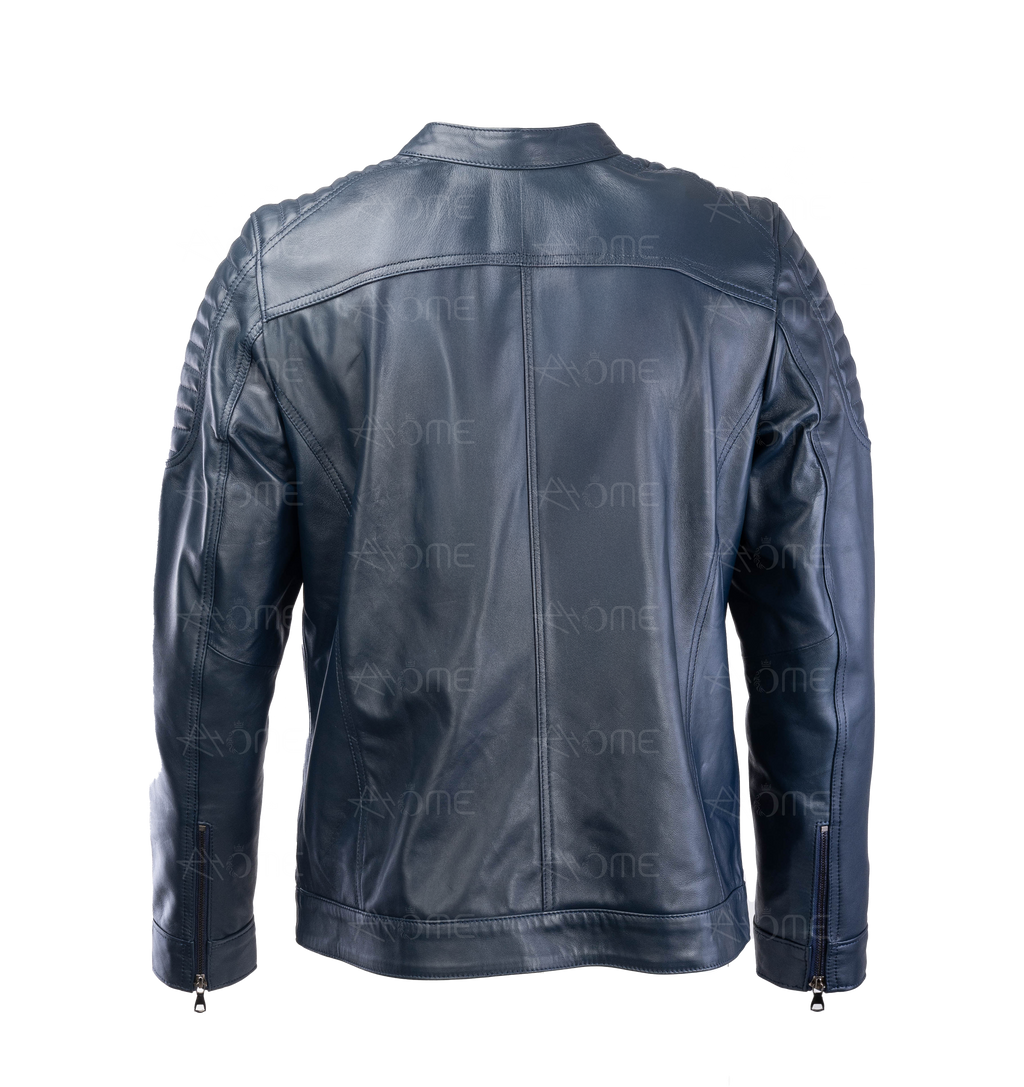 Blouson en cuir Bleu 12700