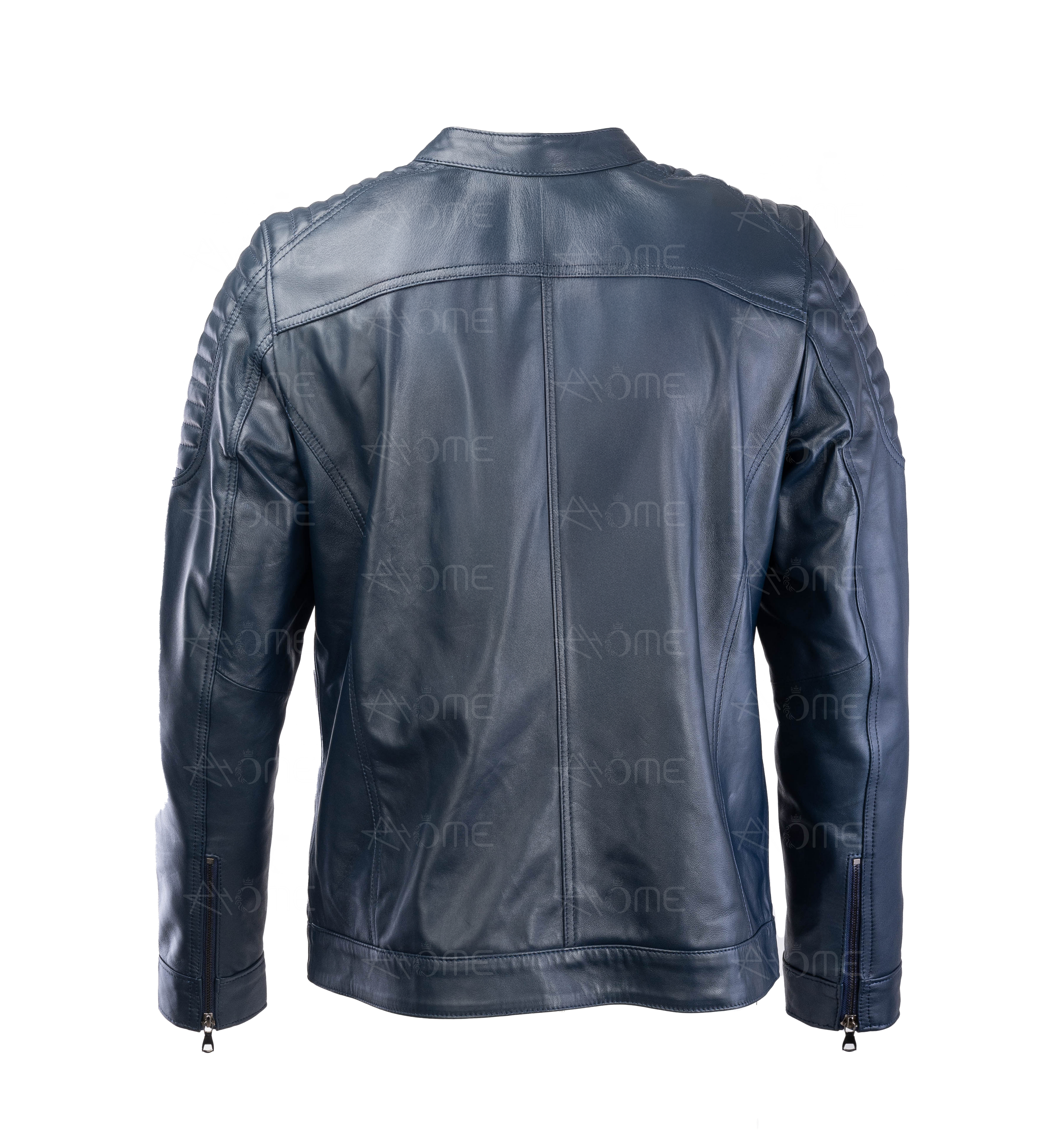 Blouson en cuir Bleu 12700
