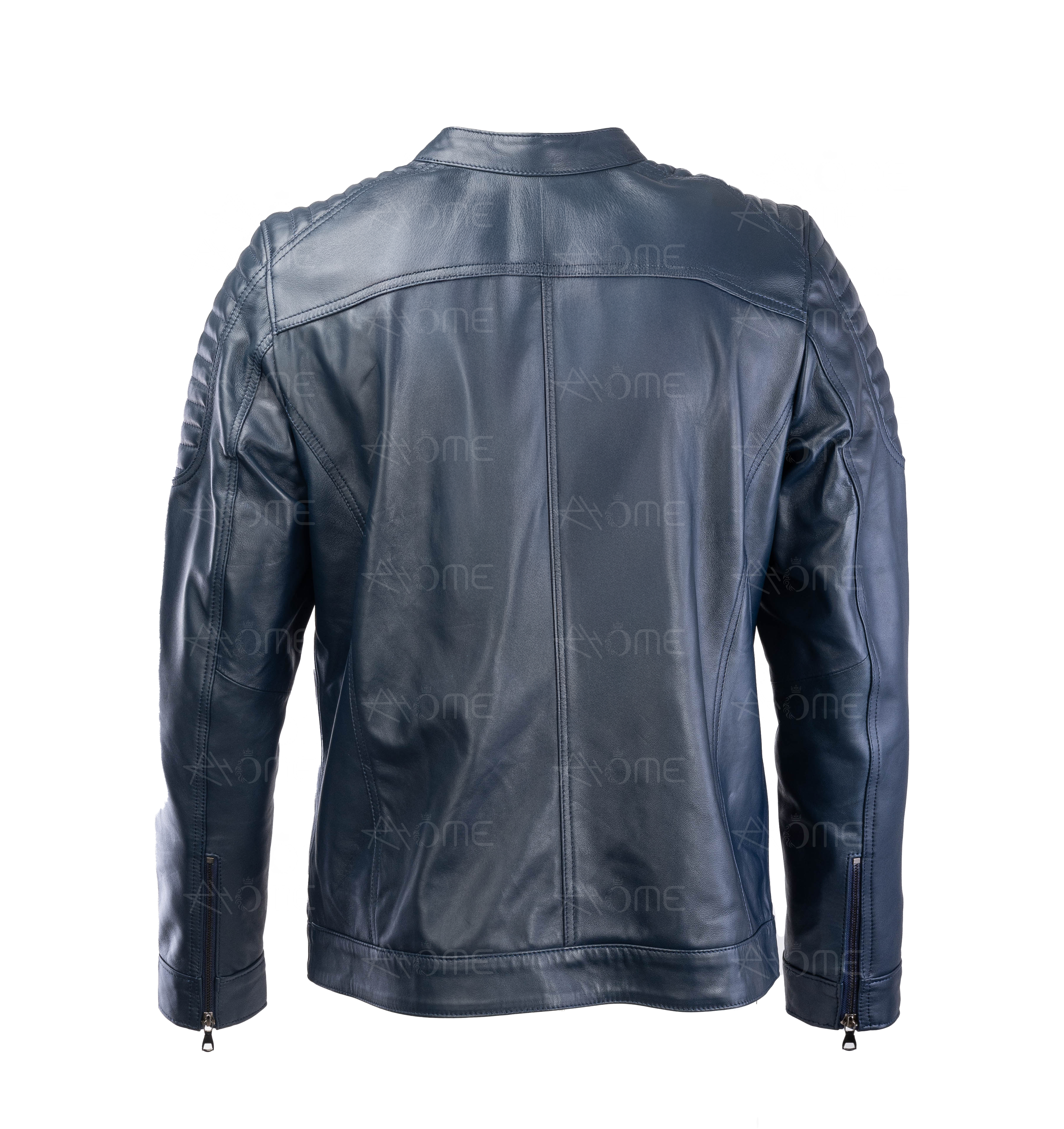 Blouson en cuir Bleu 12700