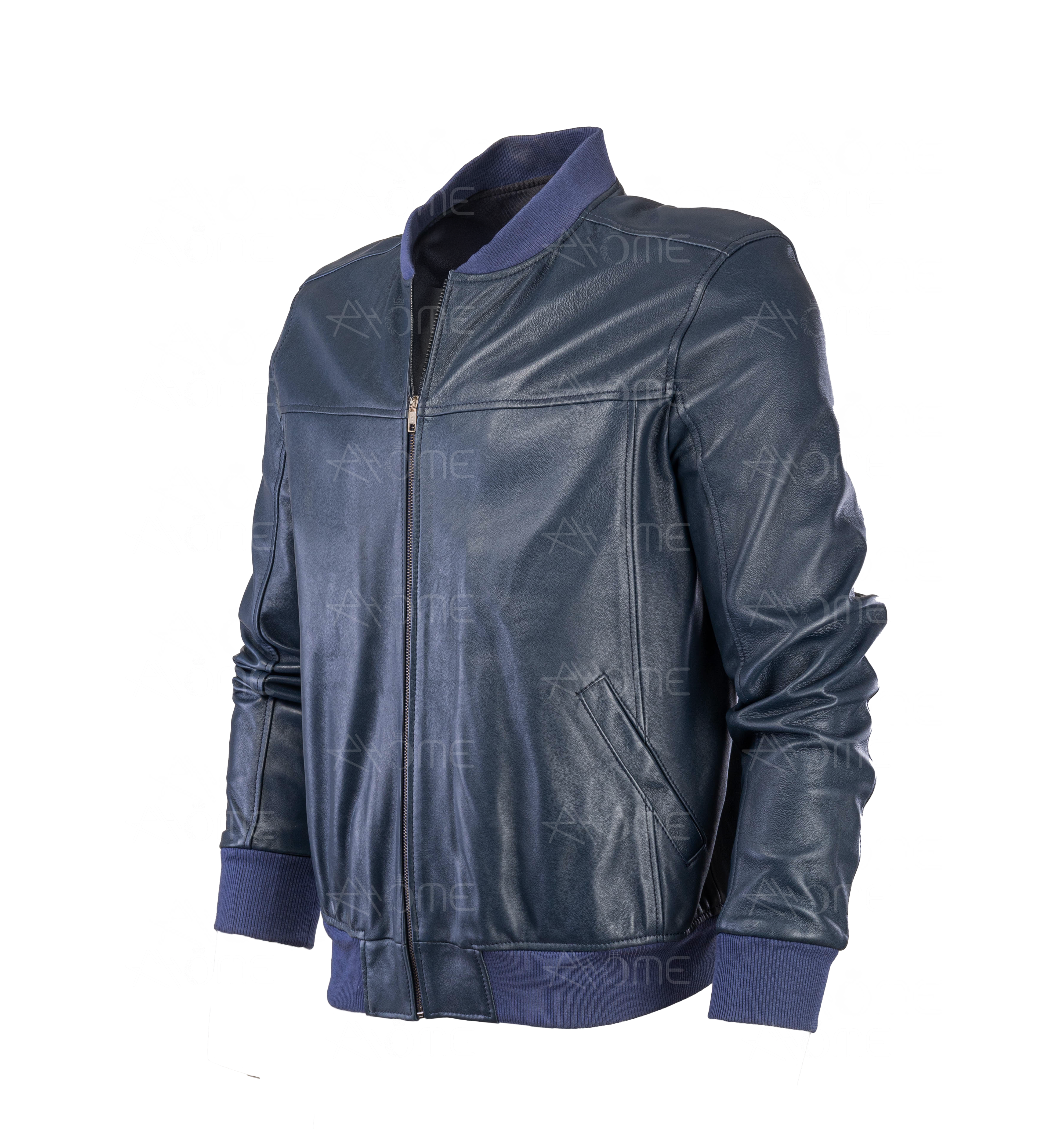 Blouson  en cuir Bleu 130