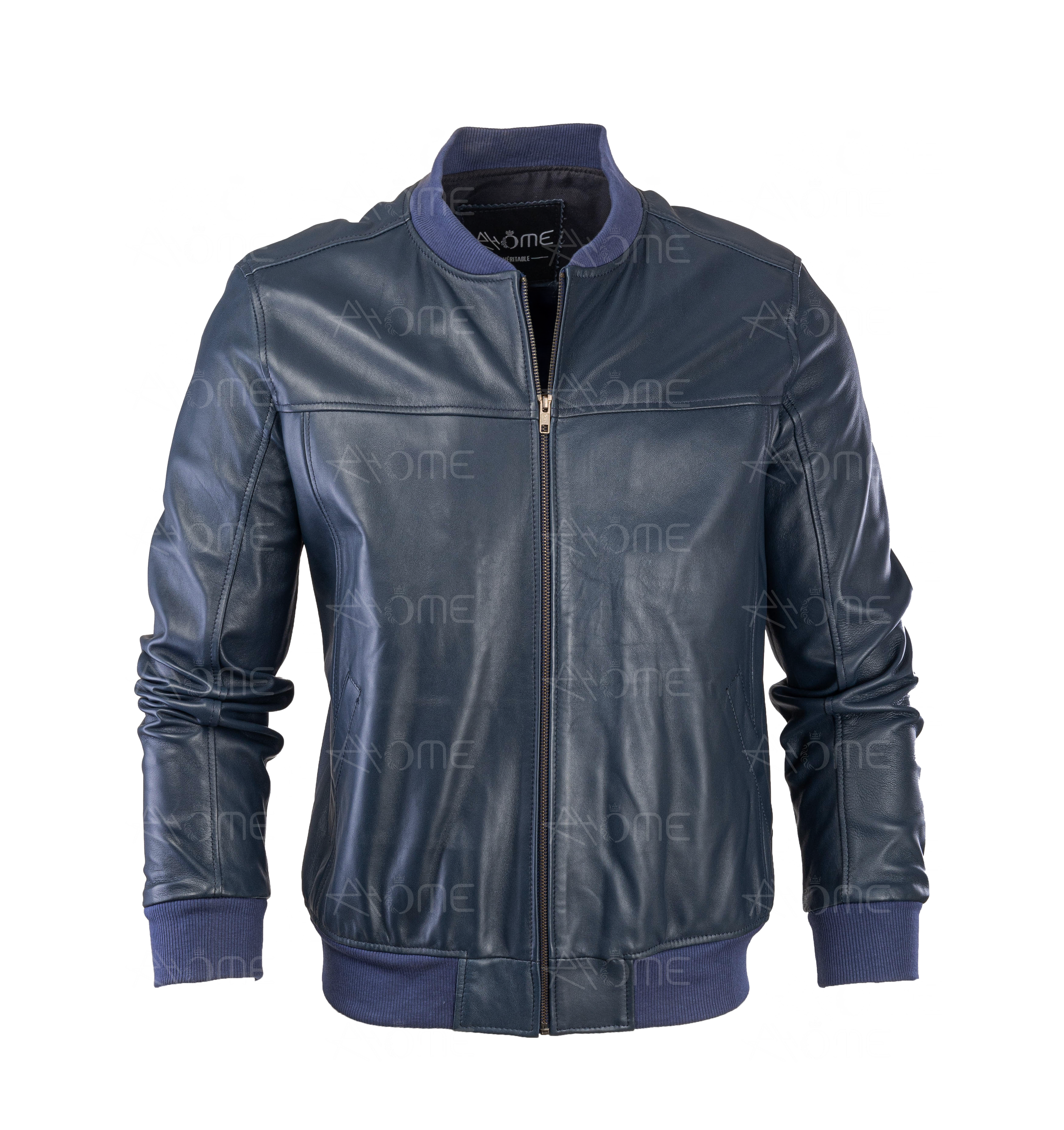 Blouson  en cuir Bleu 130