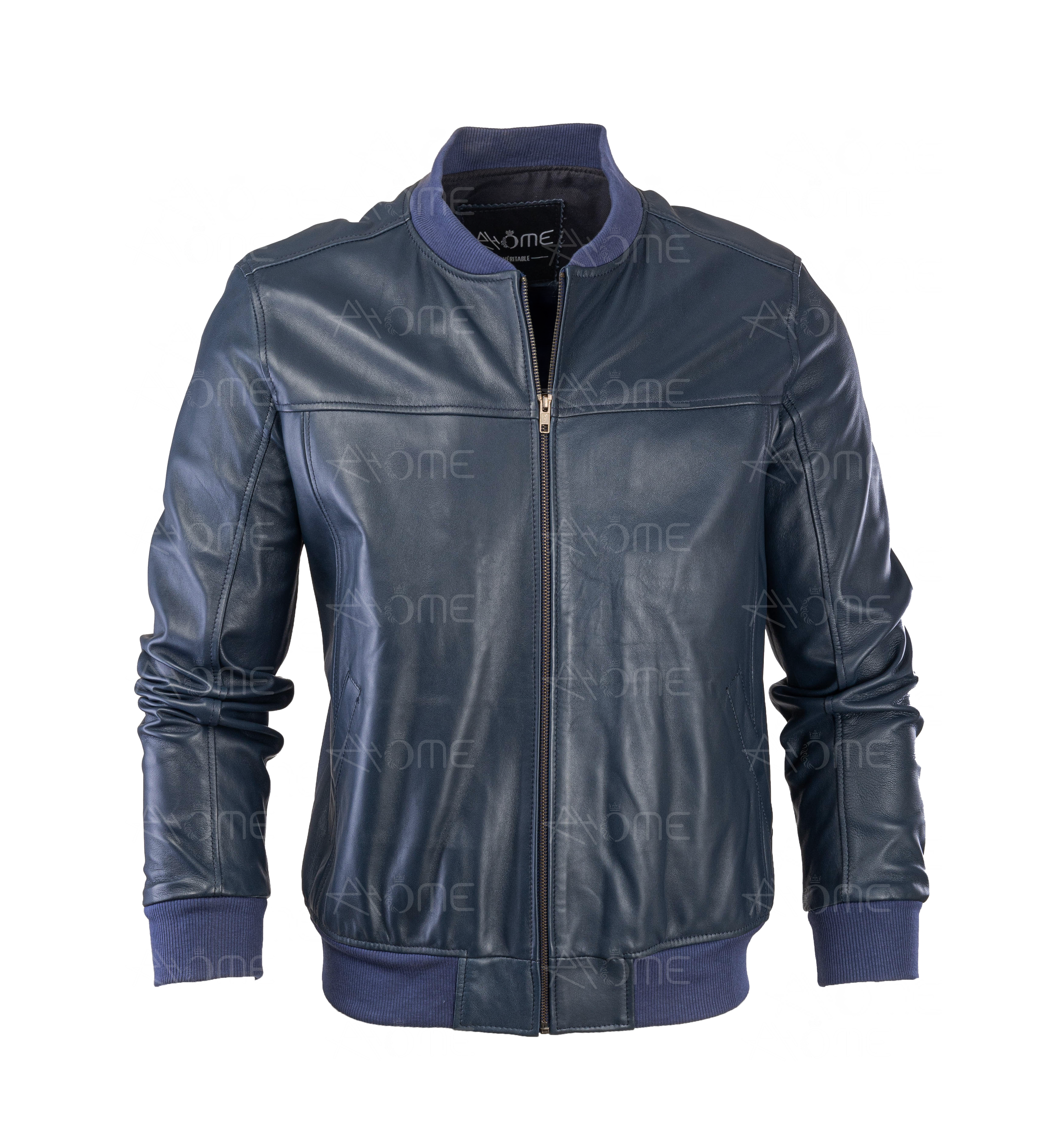 Blouson  en cuir Bleu 130