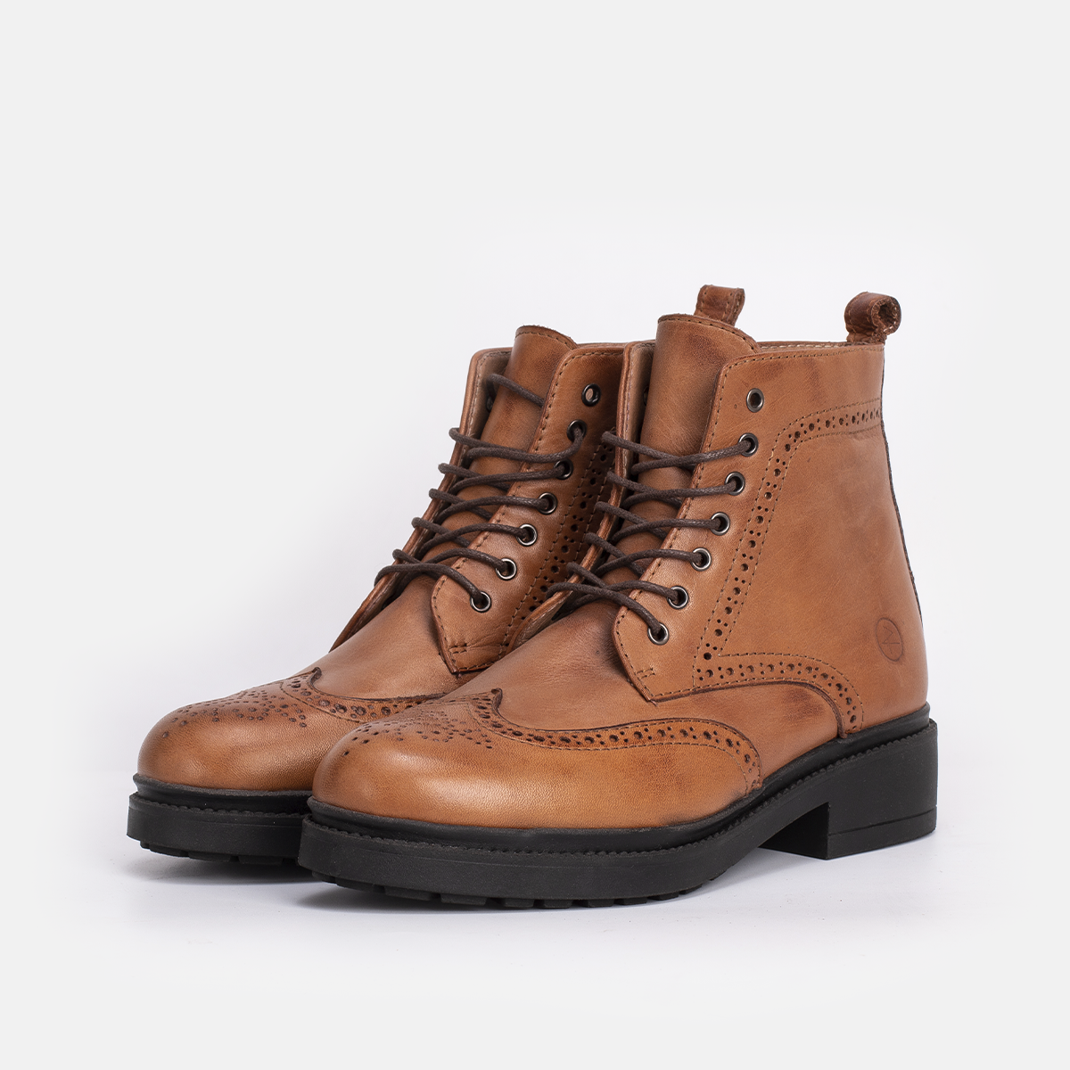 Bottine en cuir Tabac-201