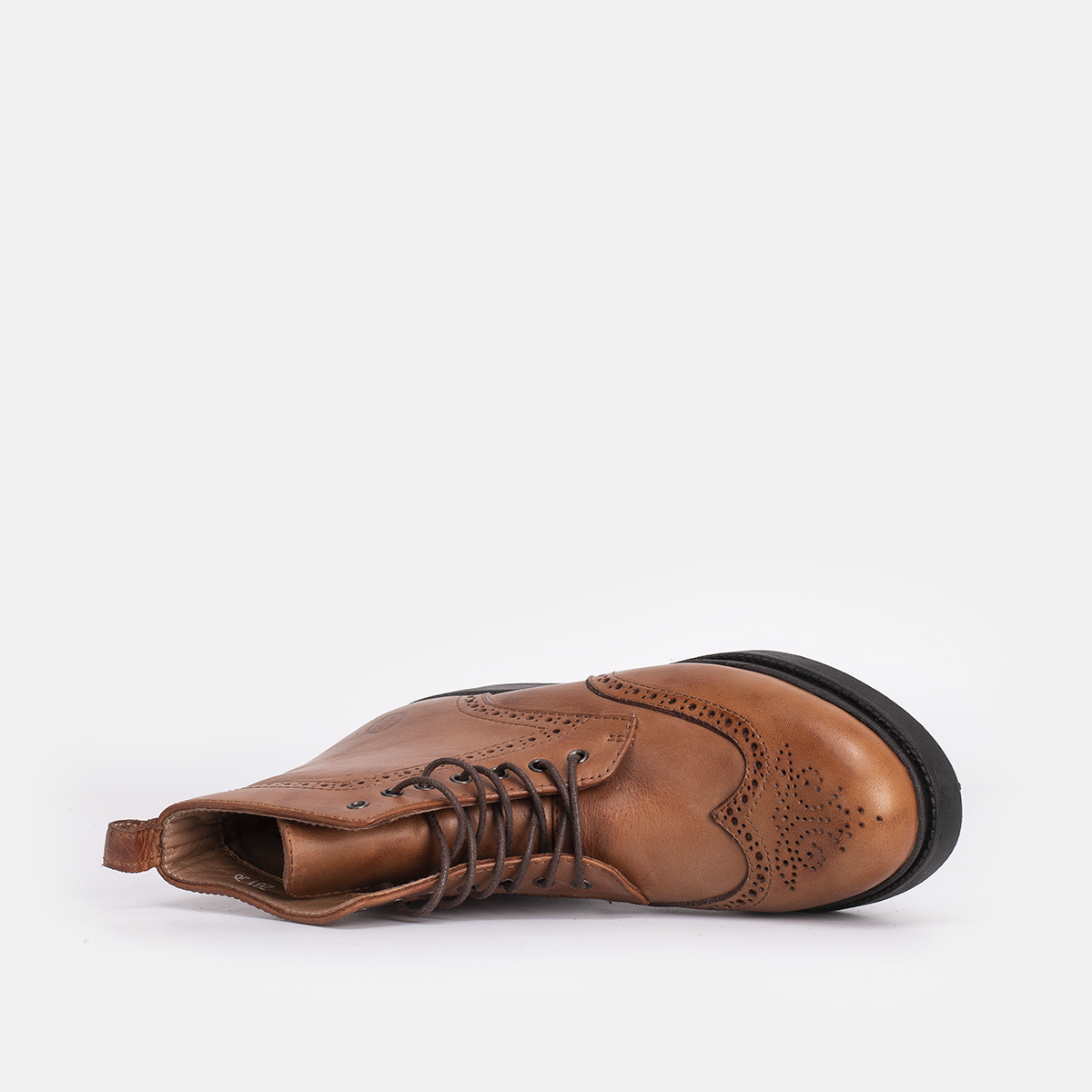 Bottine en cuir Tabac-201