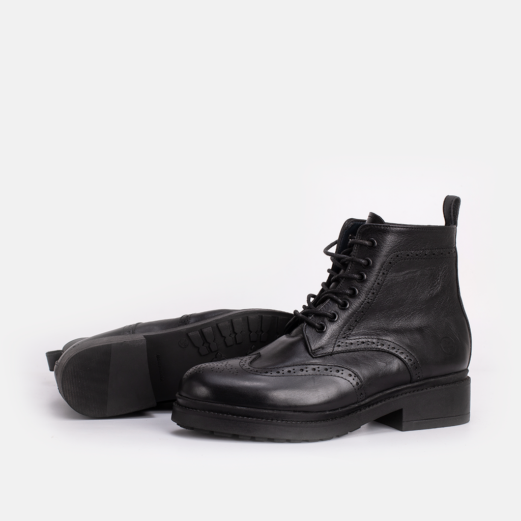 Bottine en cuir Noir-201