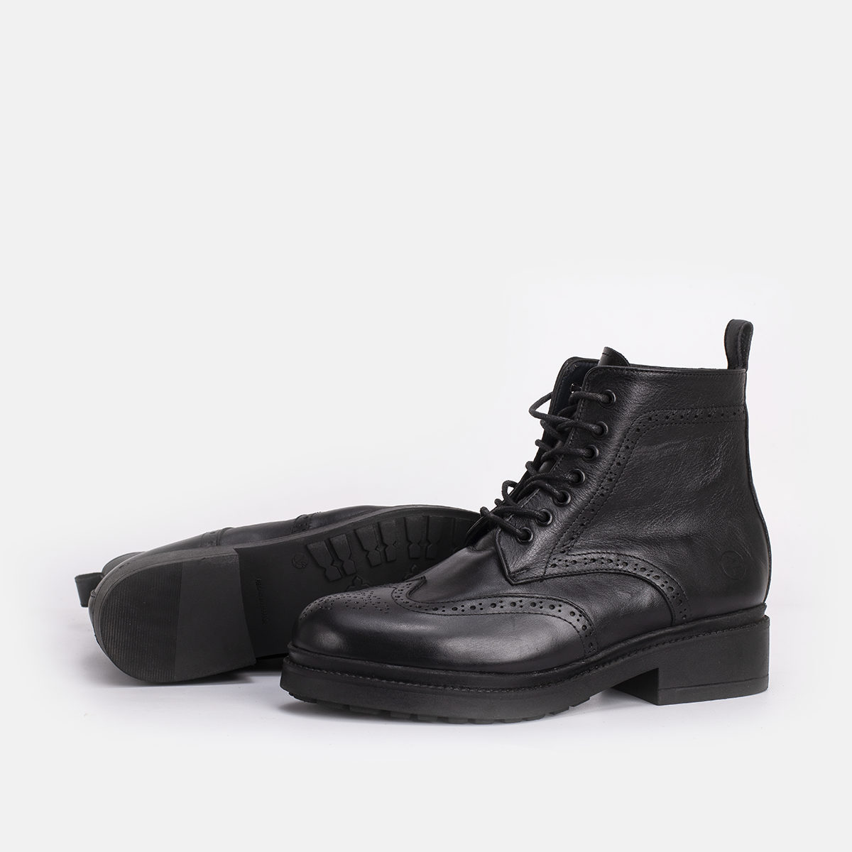 Bottine en cuir Noir-201