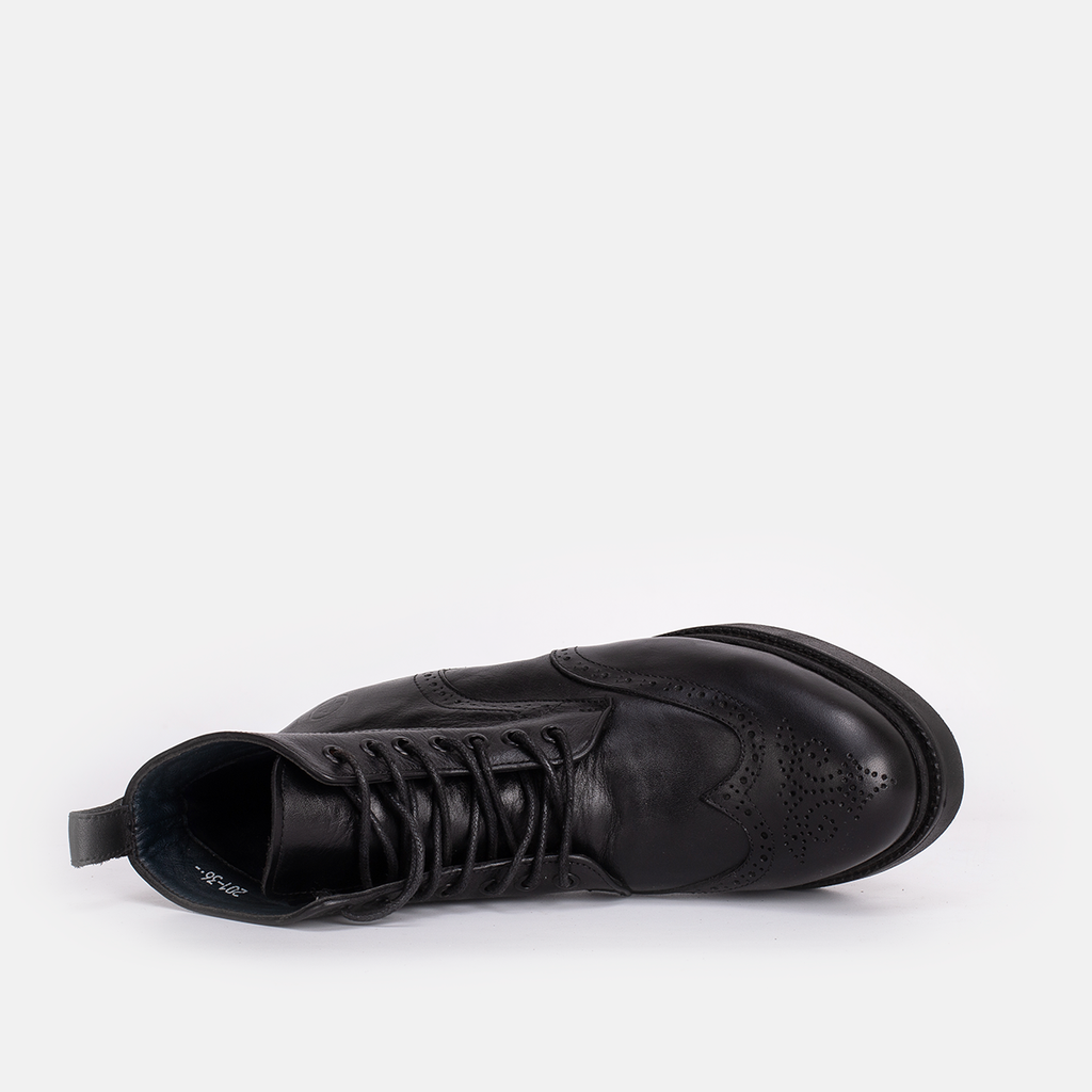 Bottine en cuir Noir-201