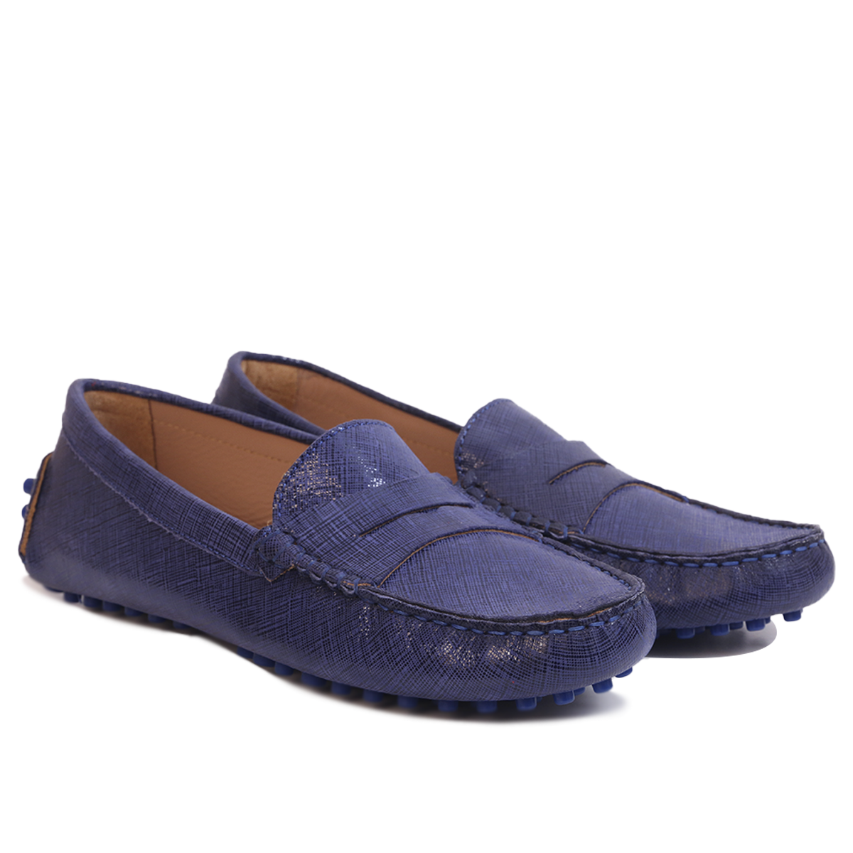 Mocassin en Cuir Bleu 2020