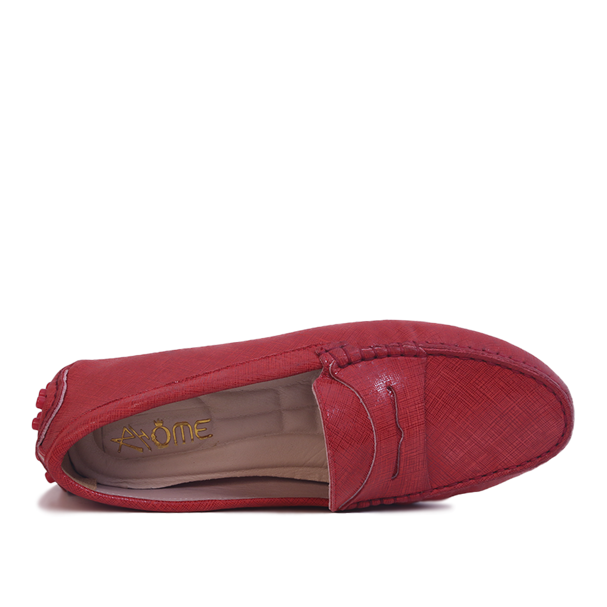 Smile Mocassin en Cuir Rouge