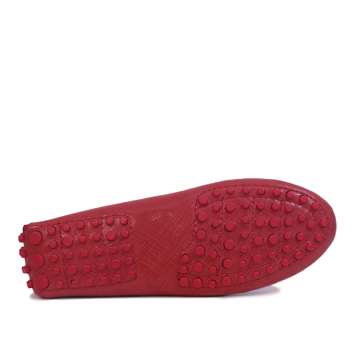 Smile Mocassin en Cuir Rouge