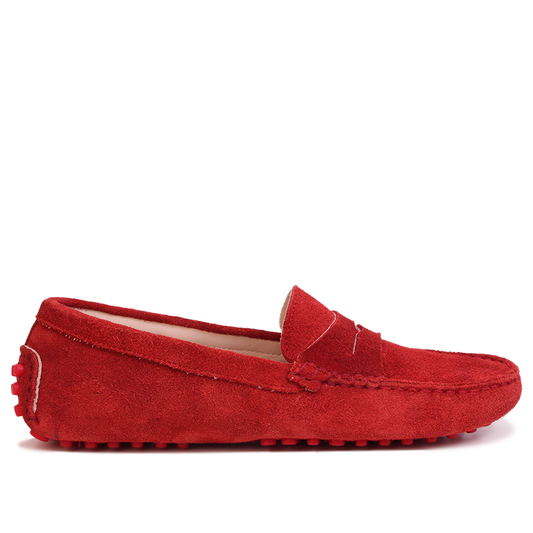 Smile Mocassin en Daim Rouge