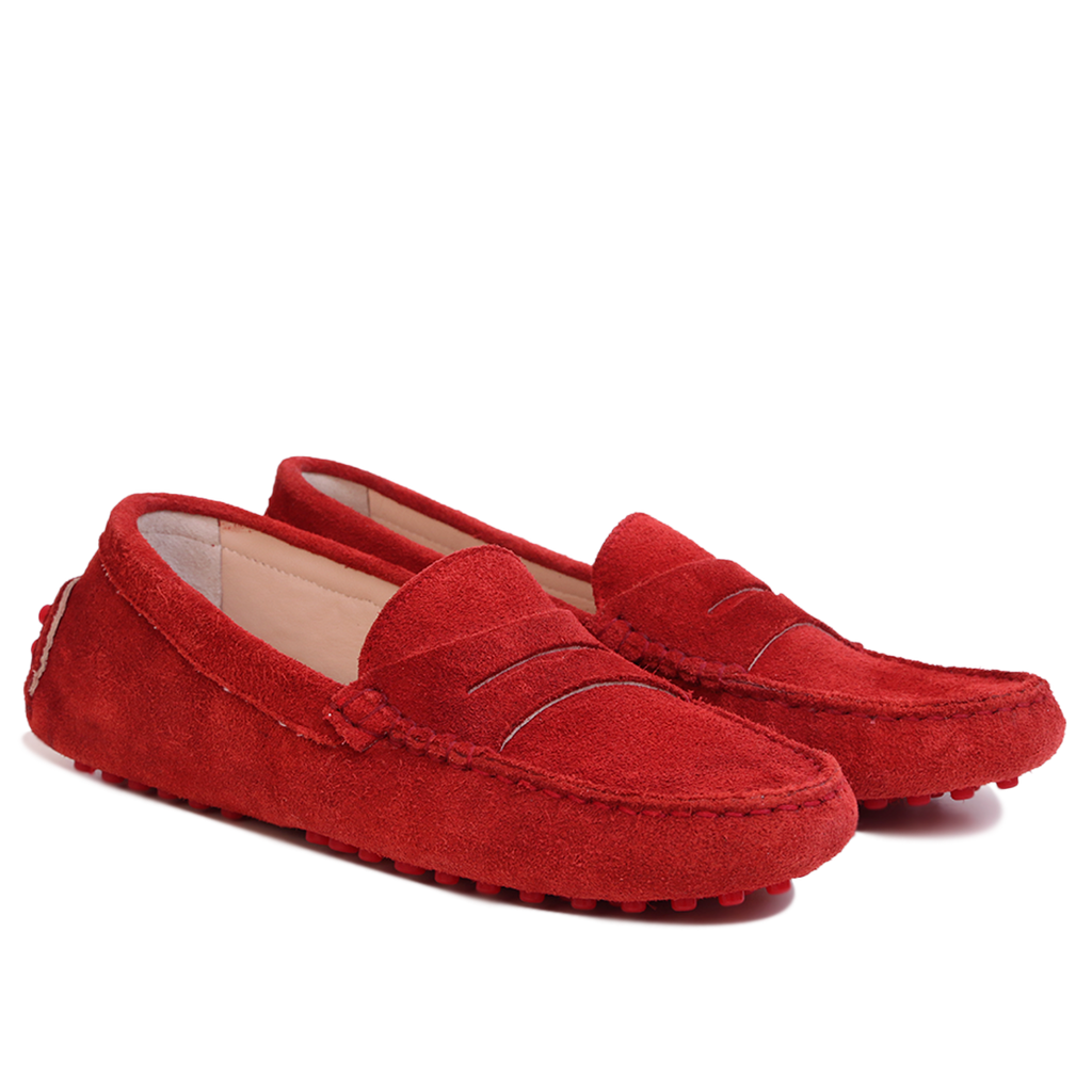 Smile Mocassin en Daim Rouge