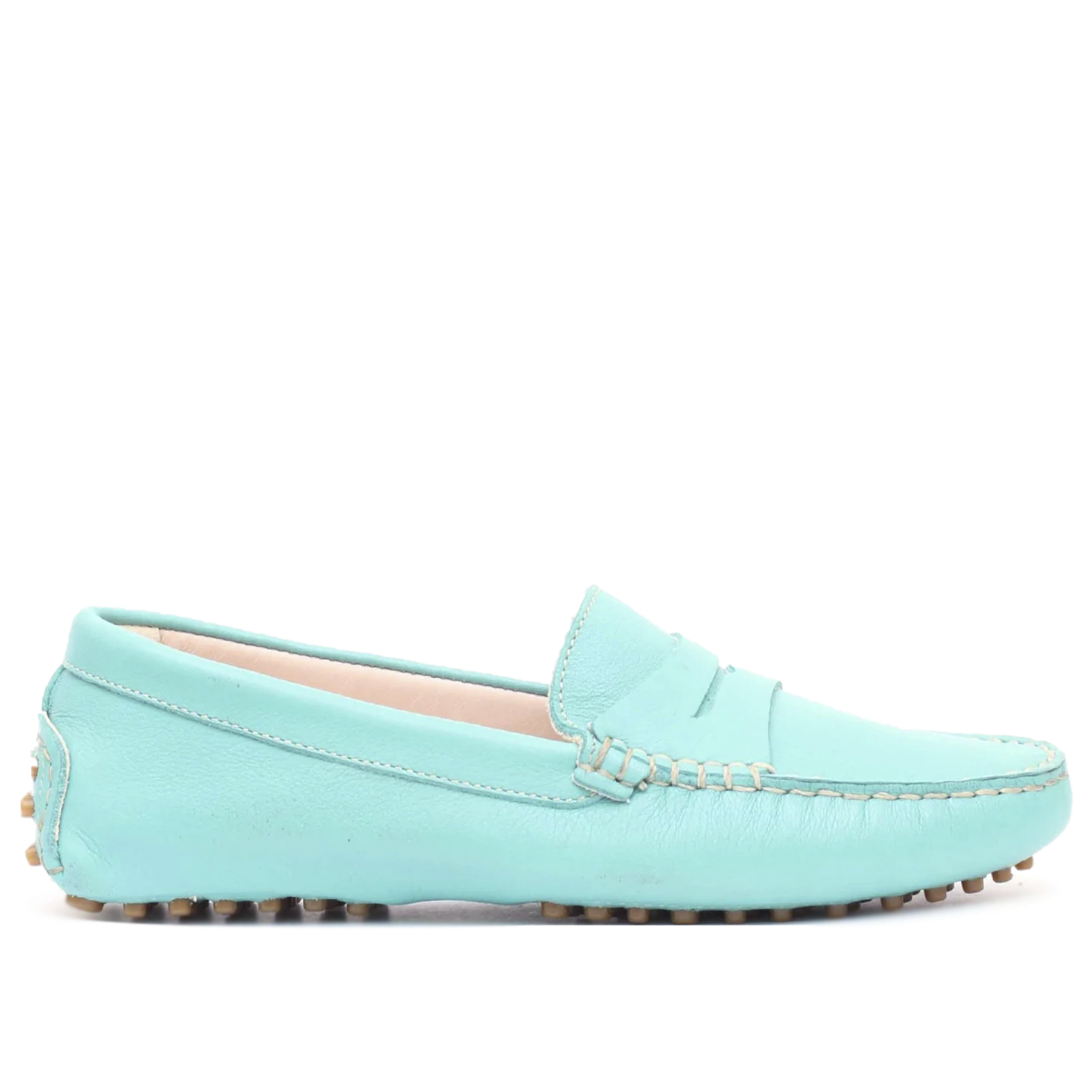 Smile Mocassin en cuir vert eau