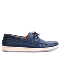 Chaussure bateau en cuir bleu 220