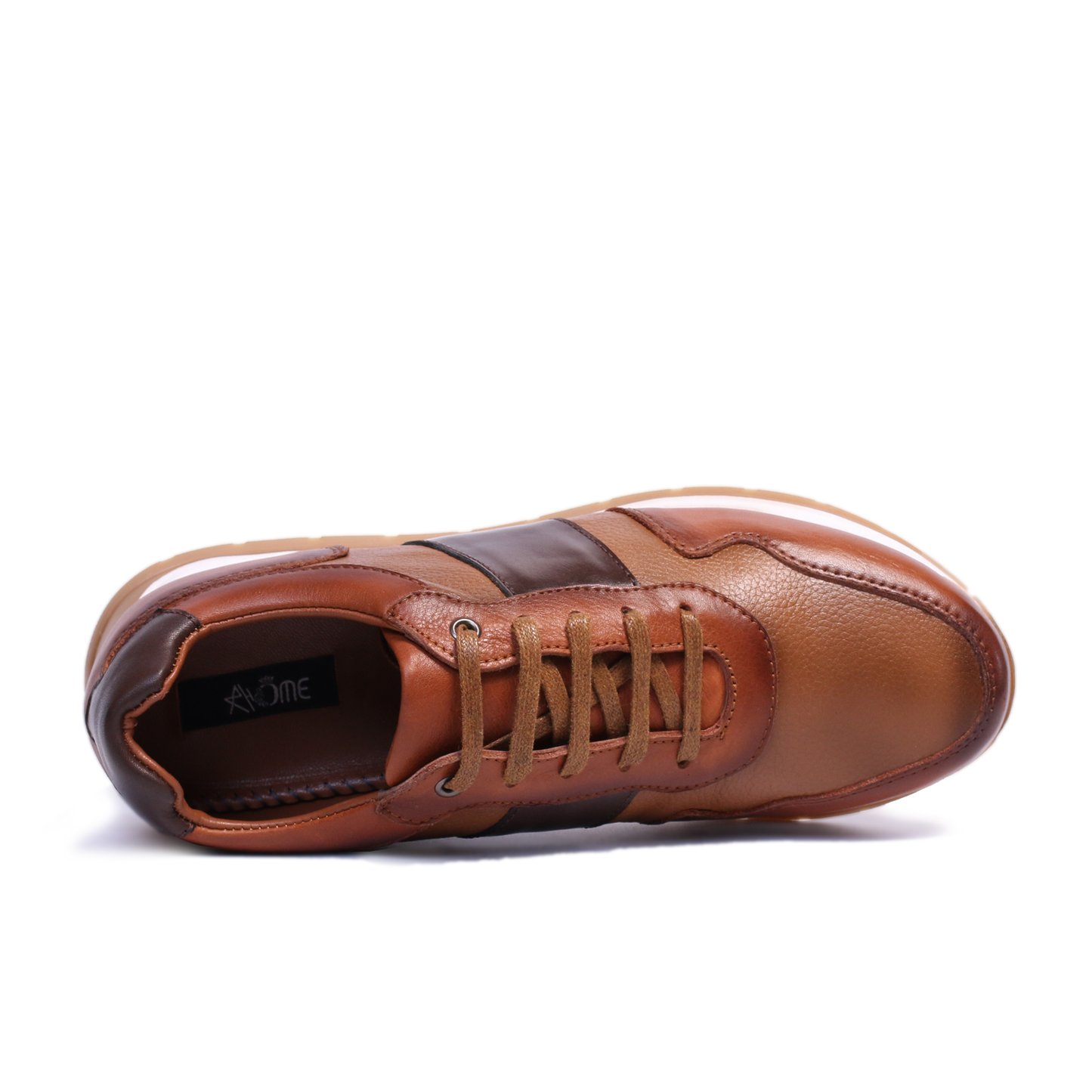 327 - BASKET EN CUIR  TABAC