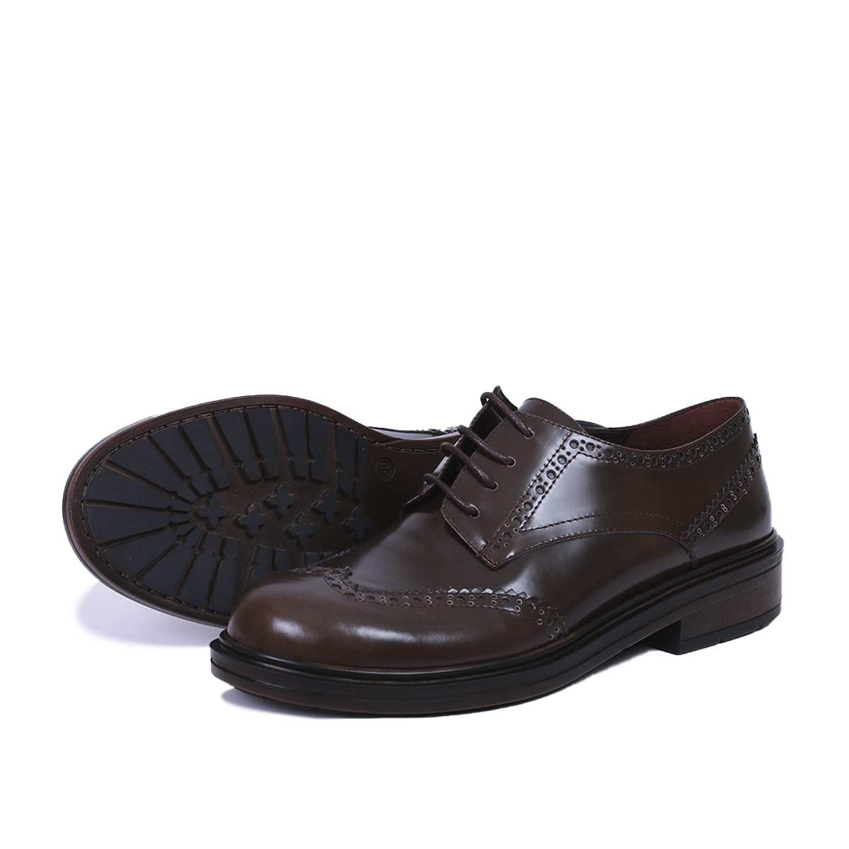 DERBIES EN CUIR DEMASQUABLE MARRON 4913