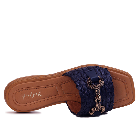 SANDALES EN RAFIA BLEU 5104