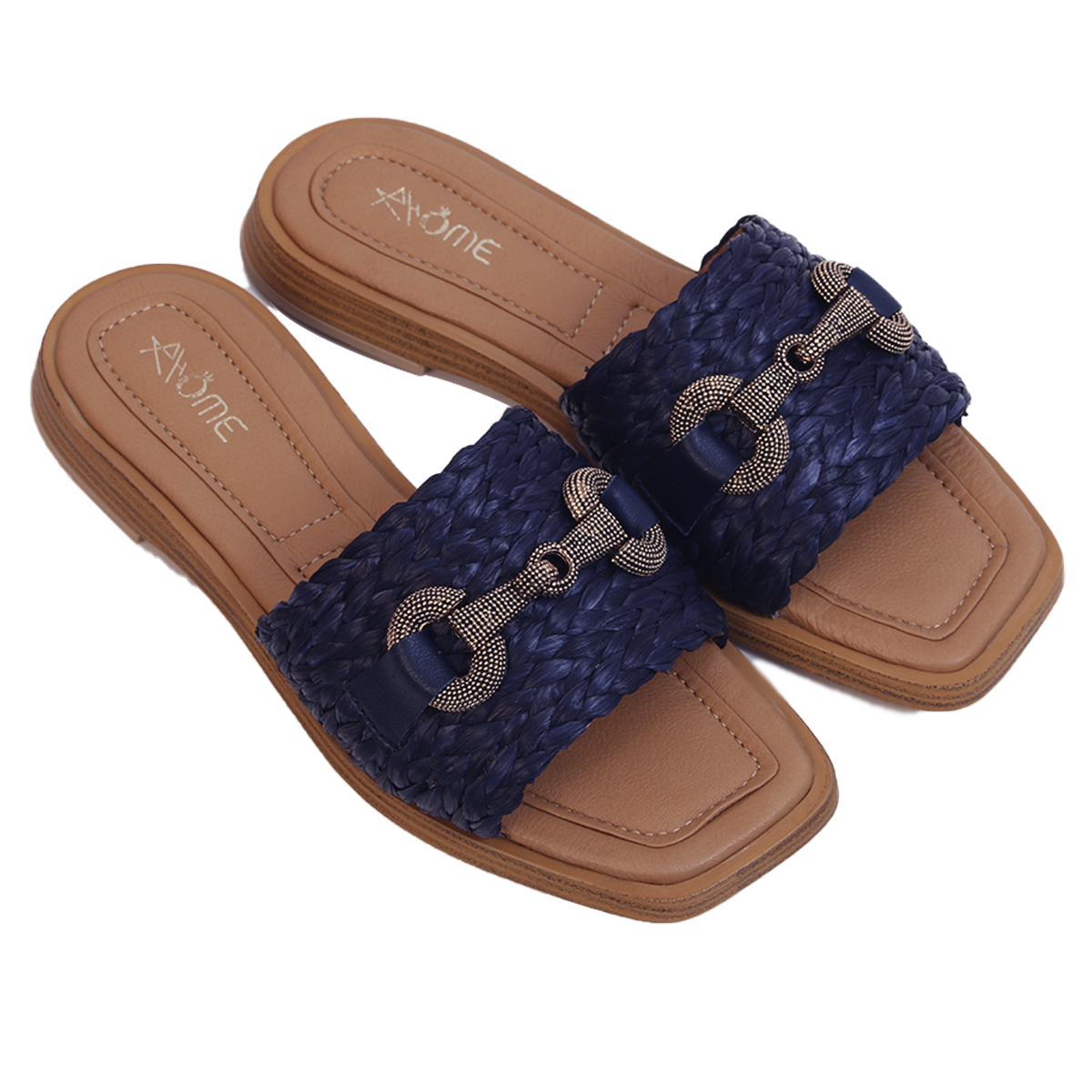 SANDALES EN RAFIA BLEU 5104