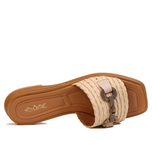SANDALES EN RAFIA BEIGE 5104