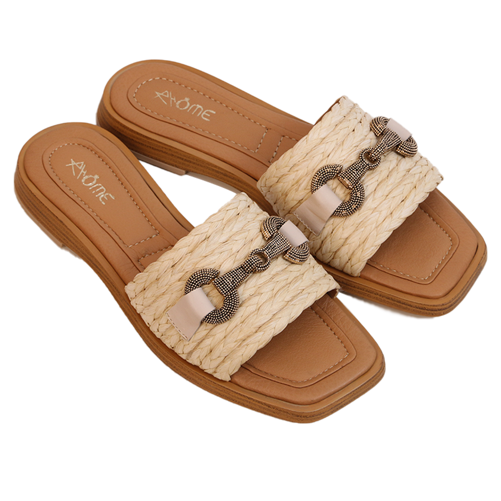 SANDALES EN RAFIA BEIGE 5104