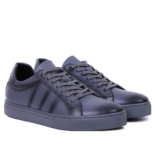 BASKET EN CUIR GRIS 528