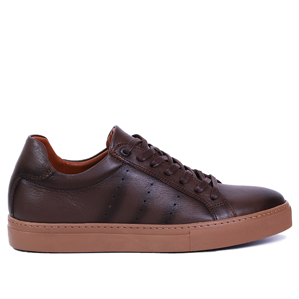 BASKETS CUIR MARRON 528