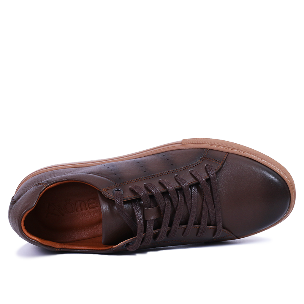 BASKETS CUIR MARRON 528