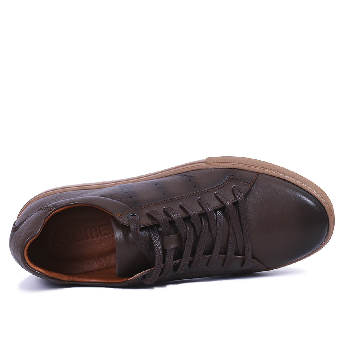 BASKETS CUIR MARRON 528