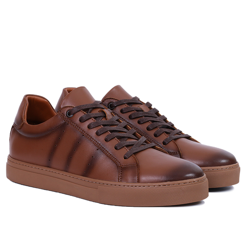 BASKET EN CUIR Tabac 528