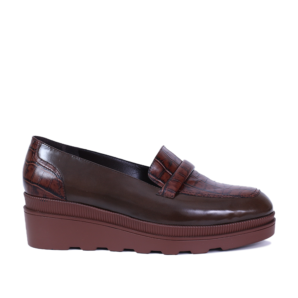Bergamo – Mocassins Femmes en Cuir MARRON