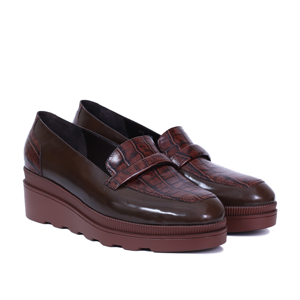 Bergamo – Mocassins Femmes en Cuir MARRON