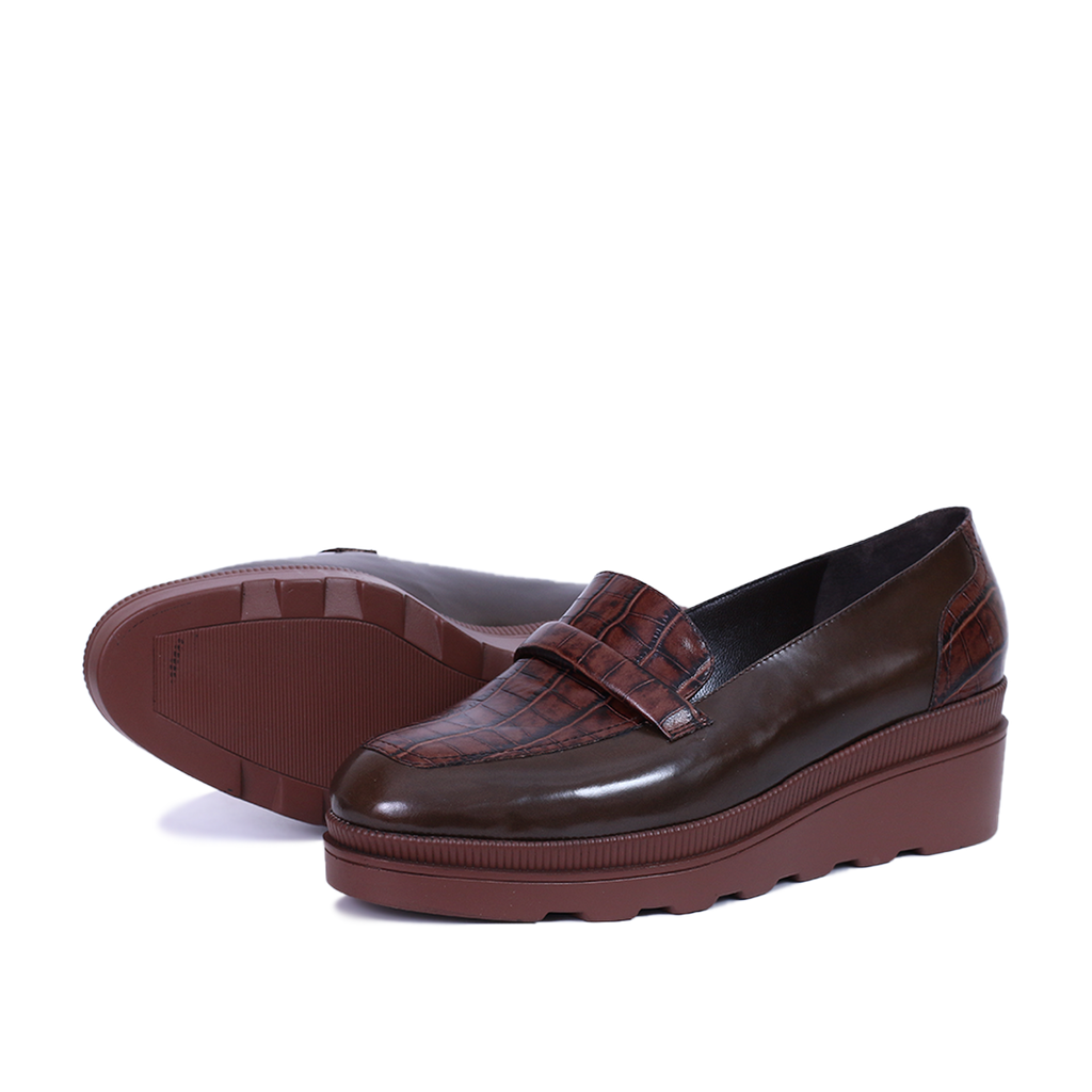 Bergamo – Mocassins Femmes en Cuir MARRON