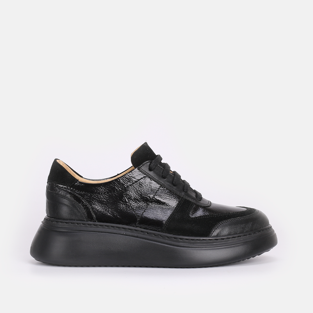 Baskets en cuir Noir-7059