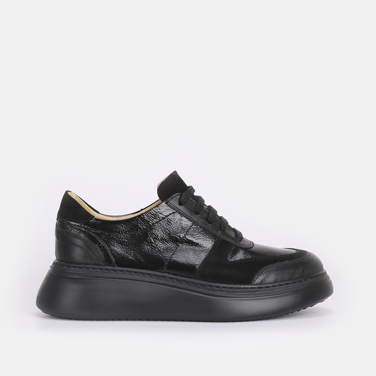 Baskets en cuir Noir-7059