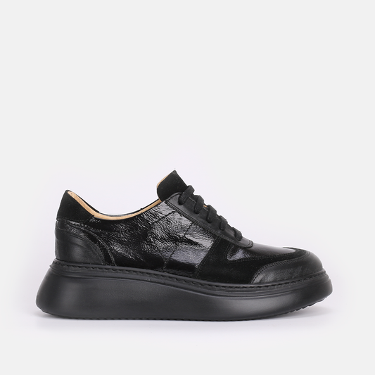 Baskets en cuir Noir-7059