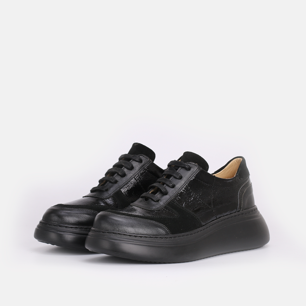 Baskets en cuir Noir-7059