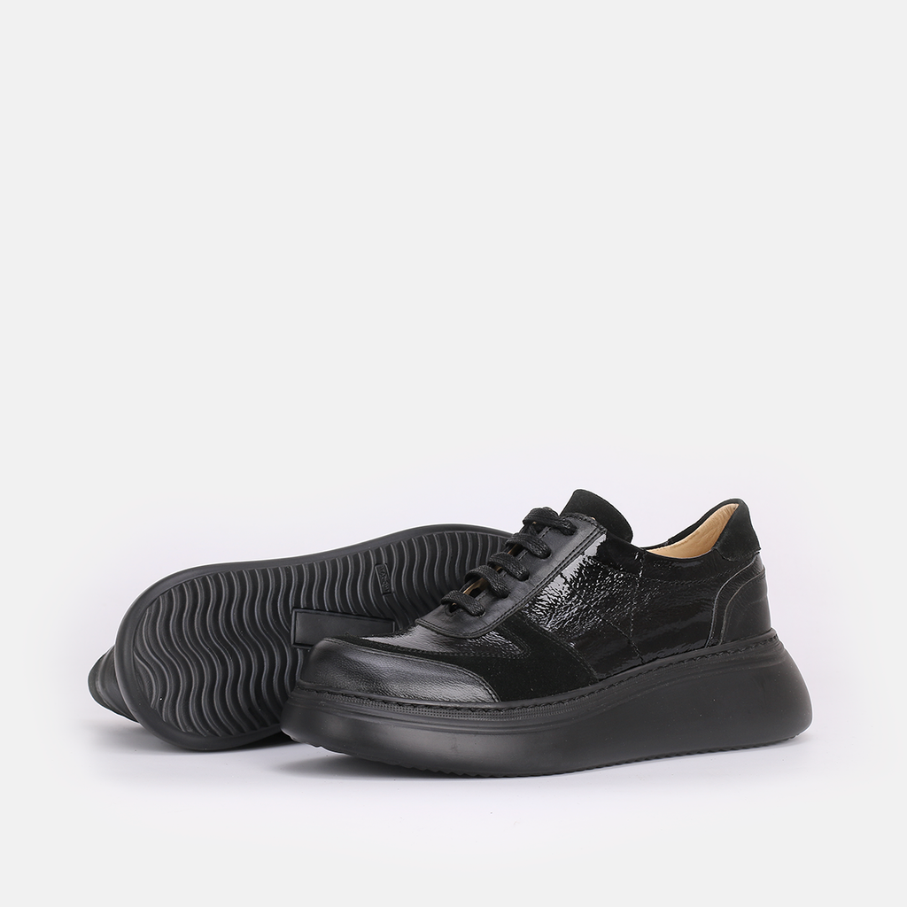 Baskets en cuir Noir-7059