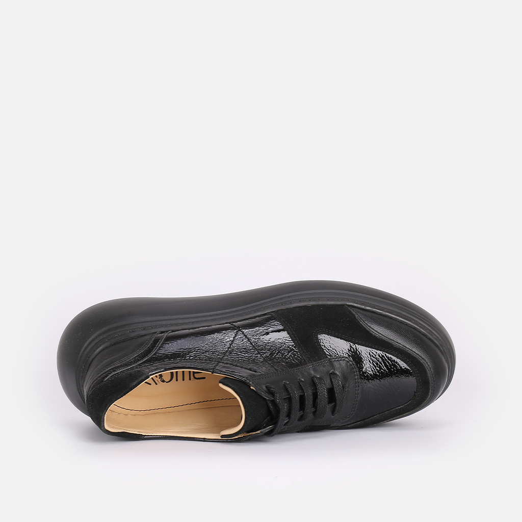 Baskets en cuir Noir-7059