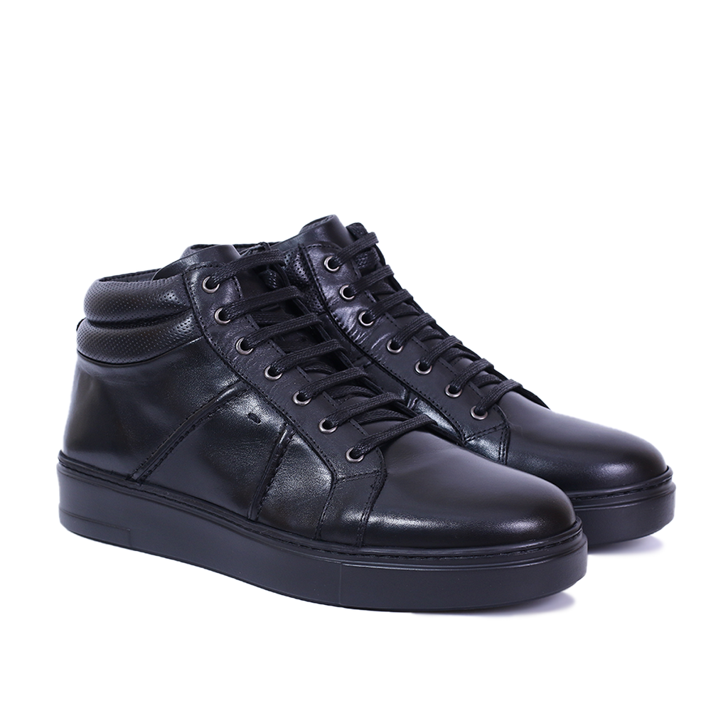 BASKET CUIR NOIR 8278