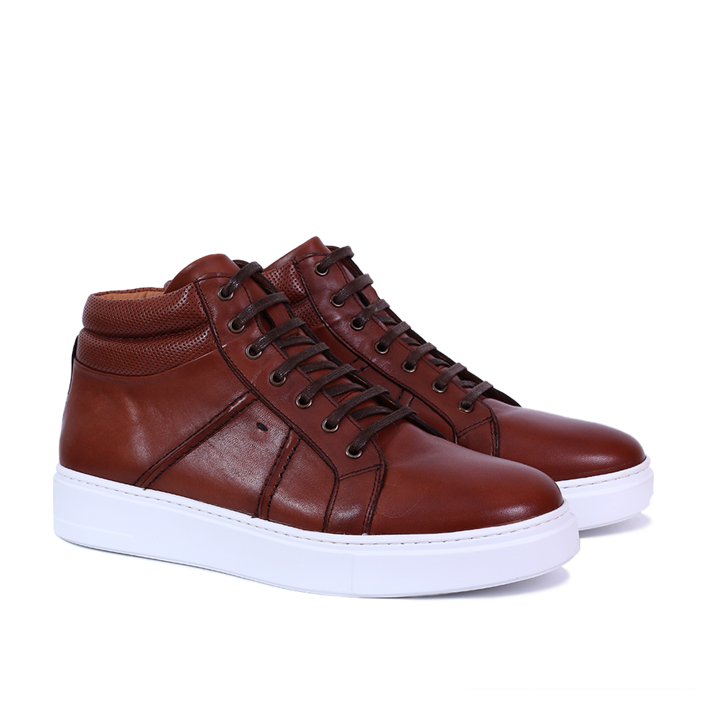 BASKET CUIR TABAC 8278