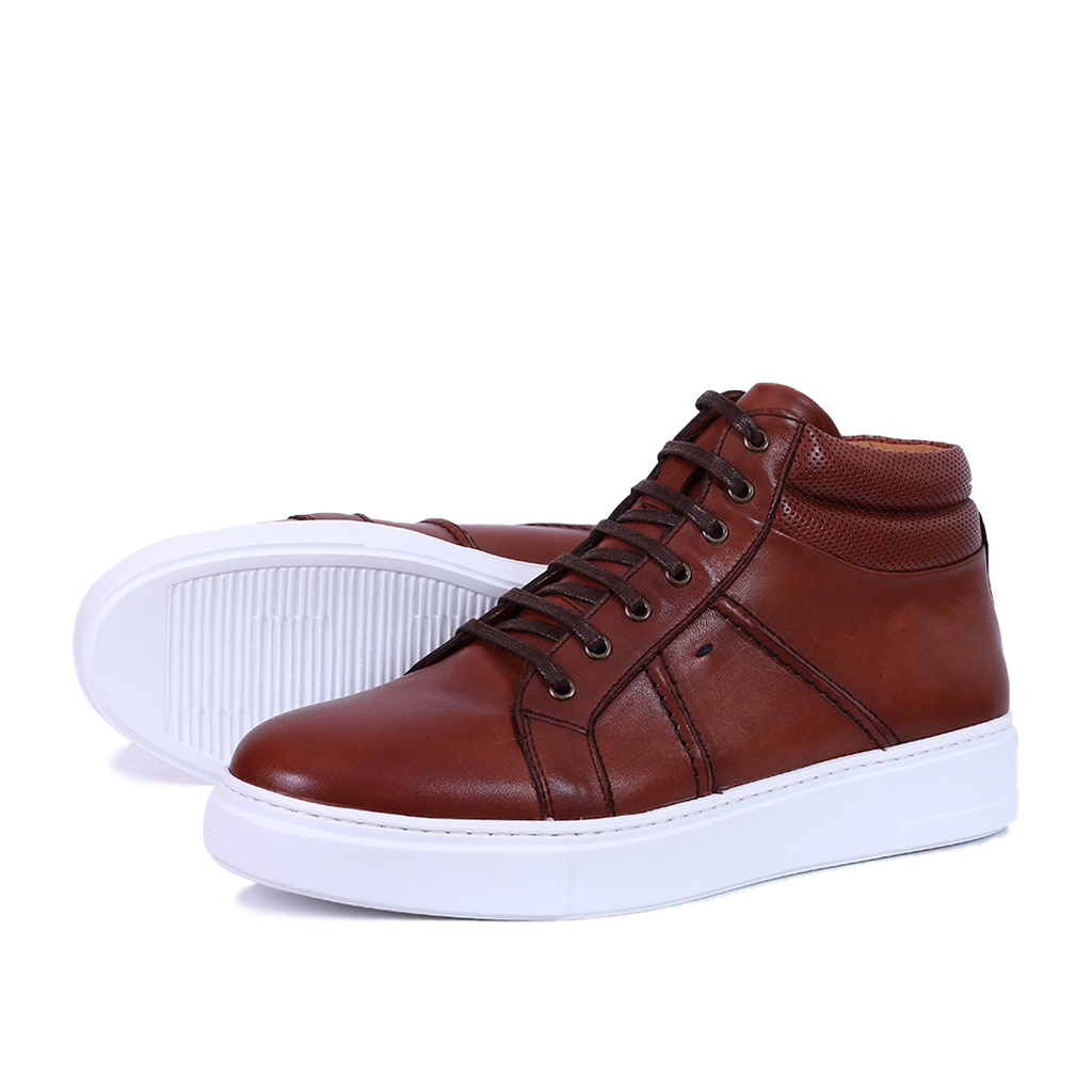 BASKET CUIR TABAC 8278