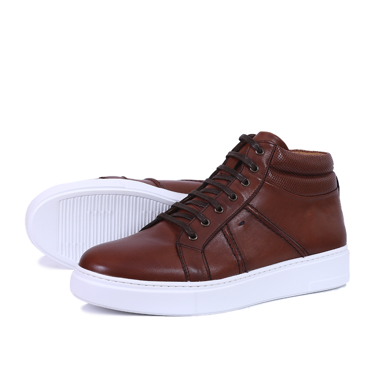 BASKET CUIR TABAC 8278