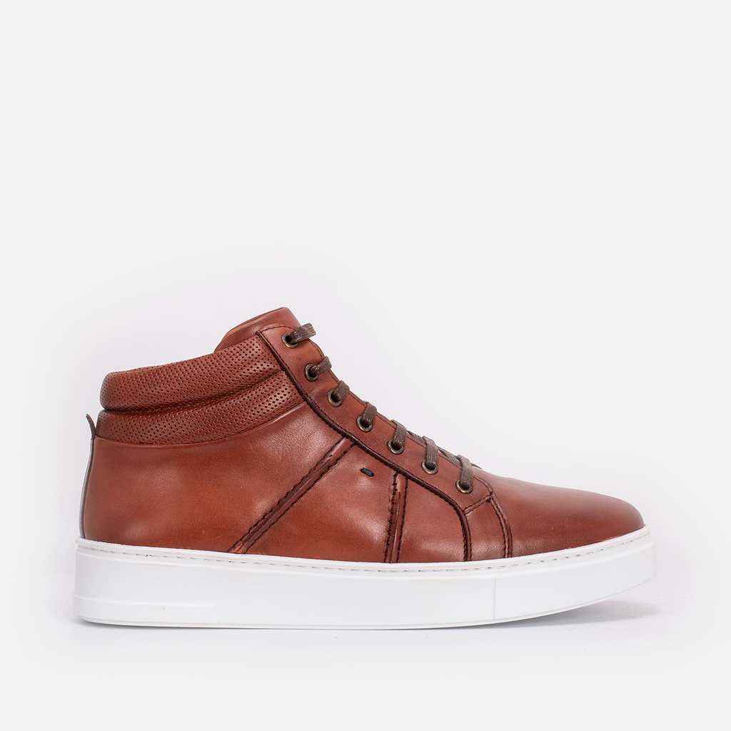 BASKET CUIR TABAC 8278