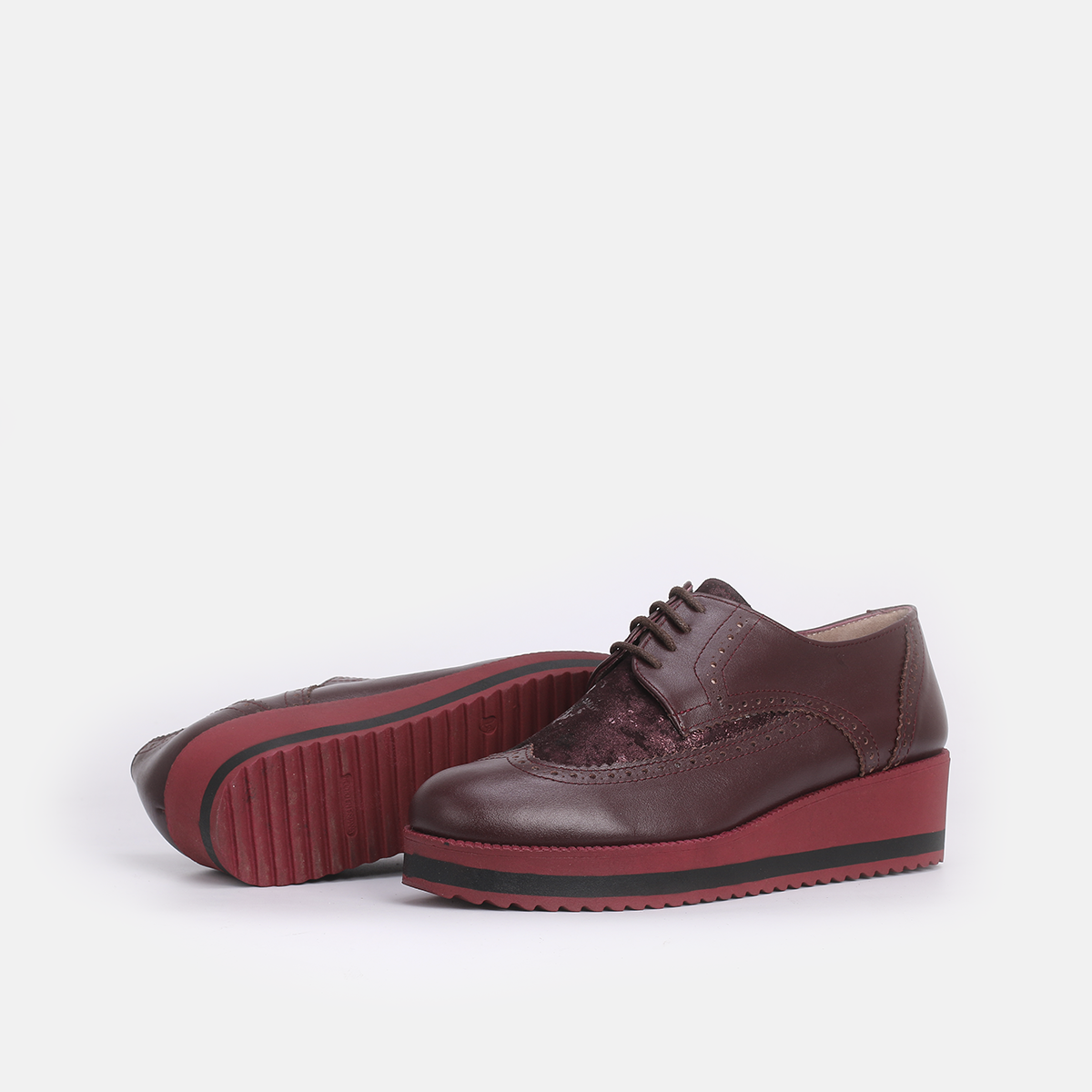 Chaussures en Cuir Bordeau - 828