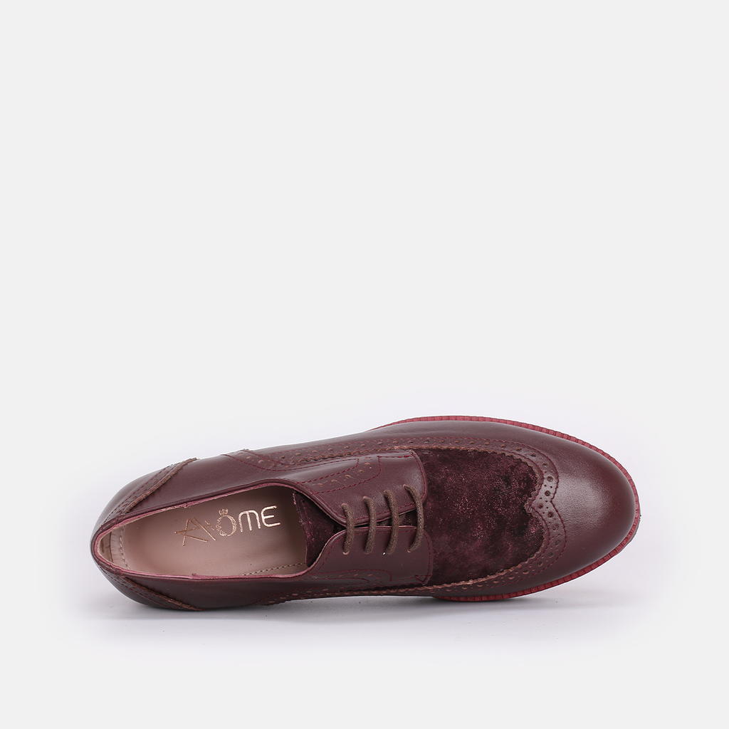 Chaussures en Cuir Bordeau - 828